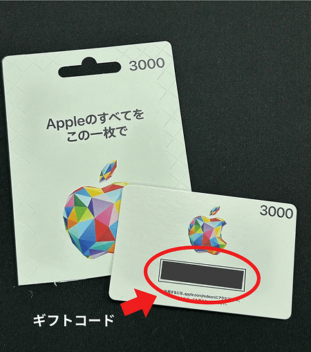 Appleギフトカード 物理カード 表面