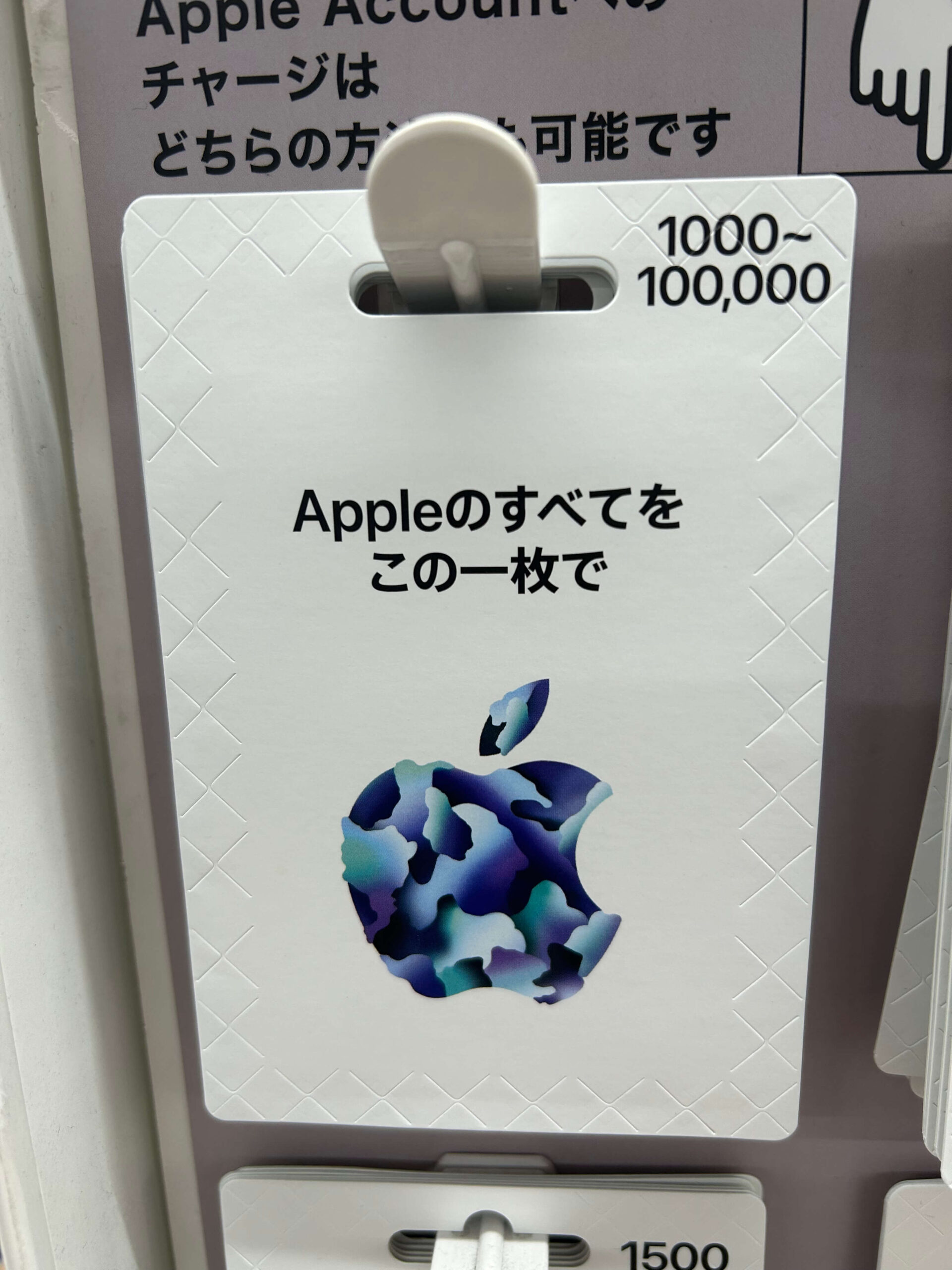 Appleギフトカード 物理タイプ バリアブル